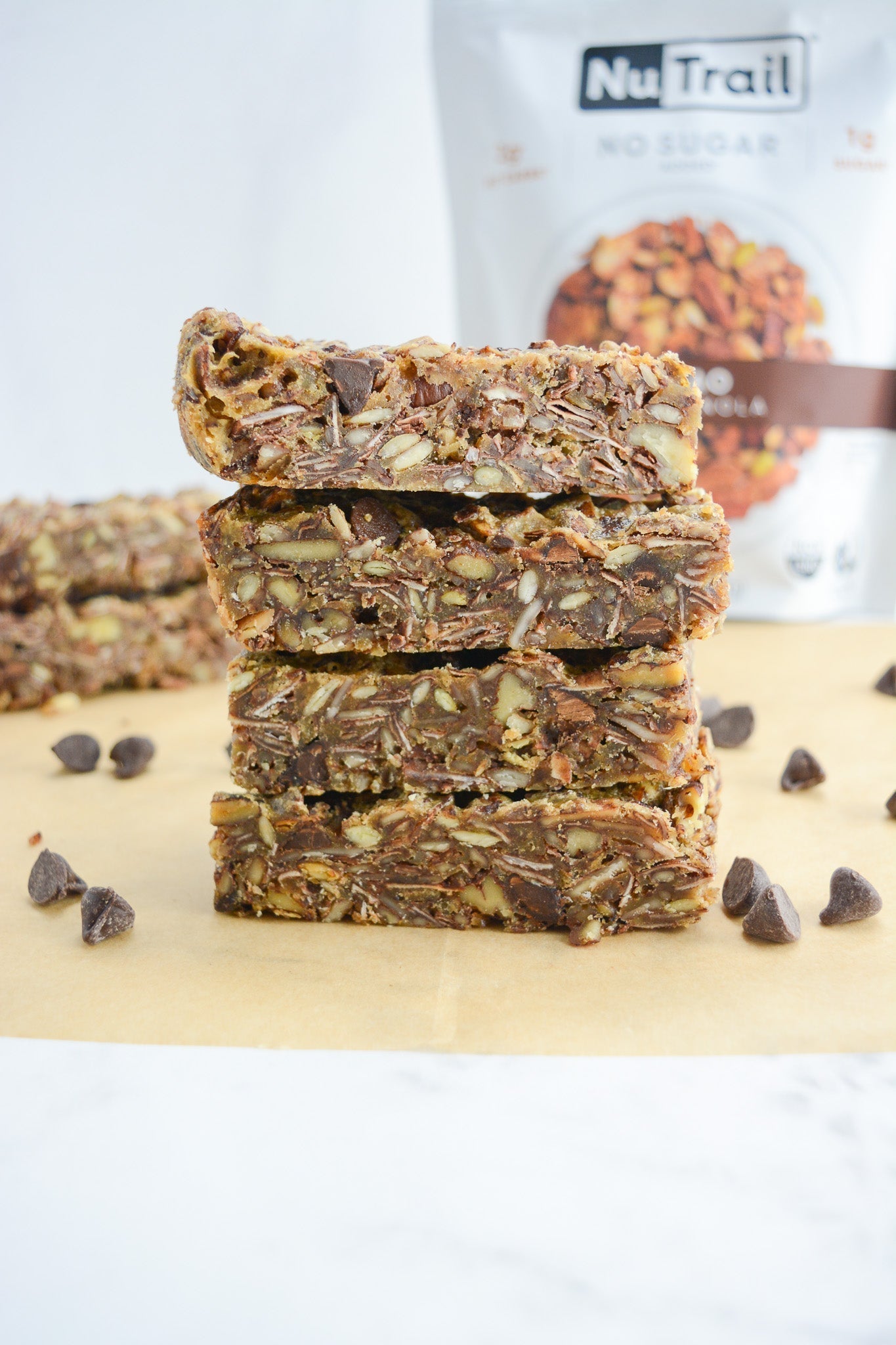 Chocolate Peanut Butter Low Carb Granola Bars
